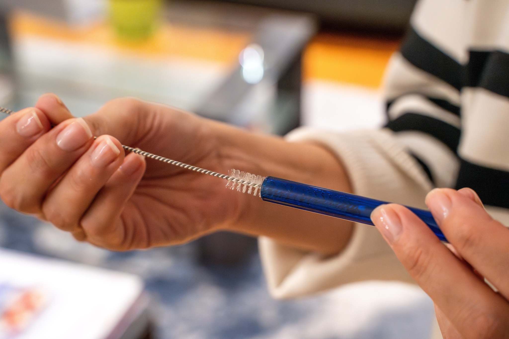 2 Sets of Reusable Glass Straws with Case - Neutral Set - Sip & Quench