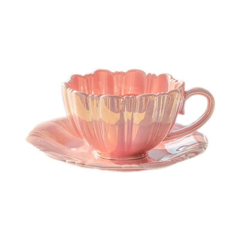 Pastel Iridescent Tea Cup with Afternoon Tea Plate – Elegant Gift-Ready Set