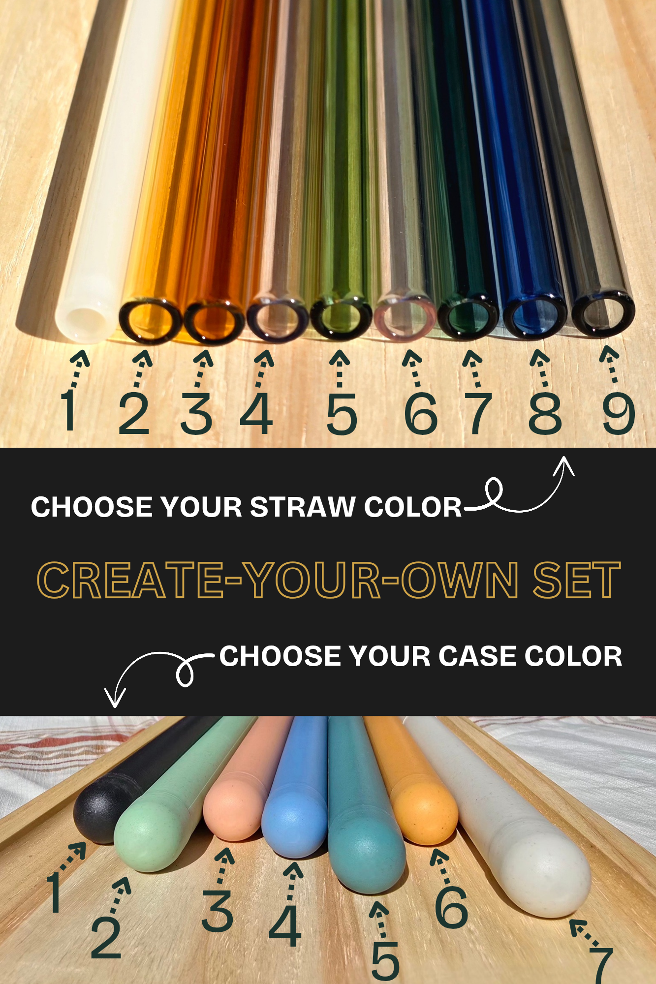 Create Your Own Set - Reusable Glass Straws with Case