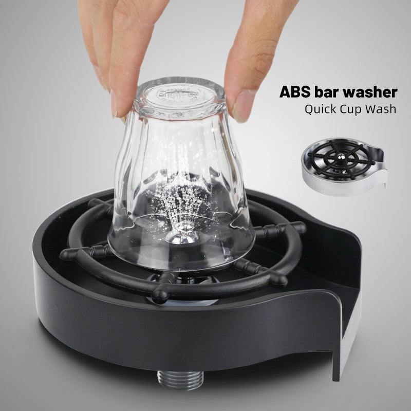 Compact kitchen cup washer attachment with 360° spray