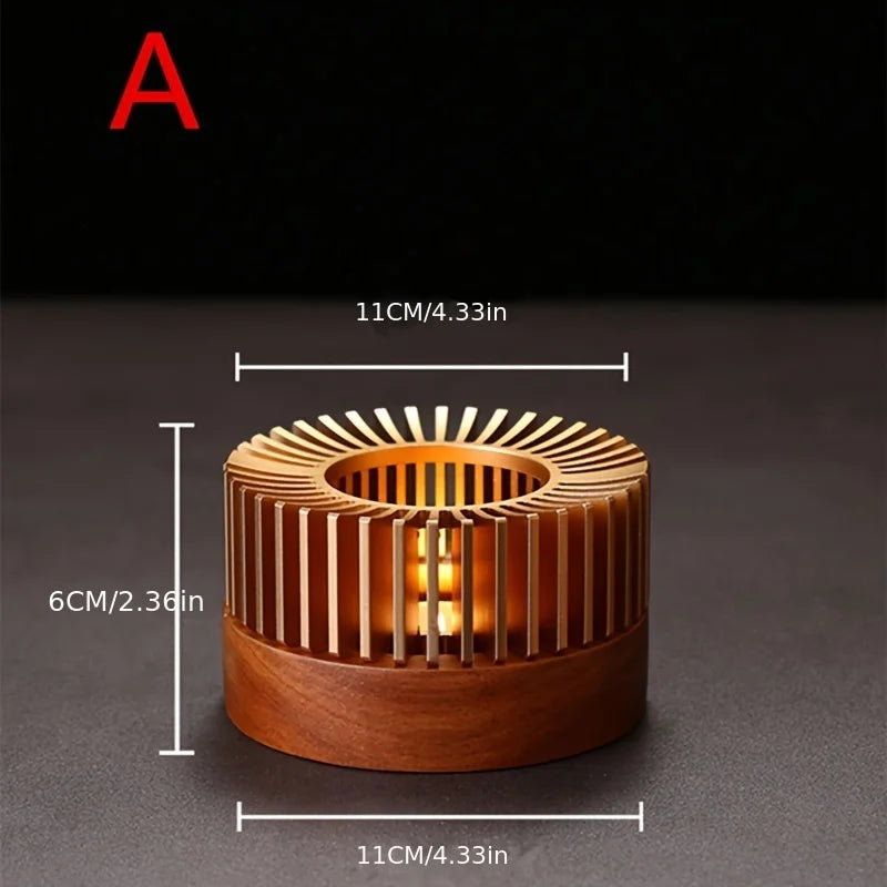 Gold Teapot Warmer with Candle – Hollow Aluminum Alloy Base for Glass Teapots, Coffee, Milk & Tea – Elegant Tea Light Heater Stand for Home or Office Use