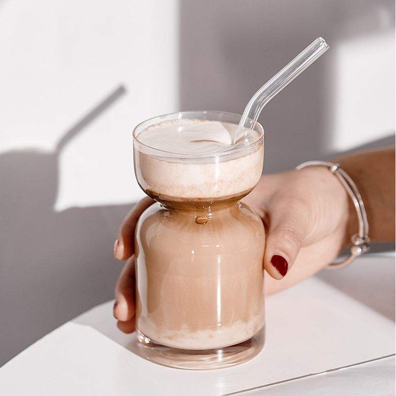 Hourglass shaped cup - Saturn coffee cup - fresh brew coffee - iced coffee from coffee maker